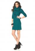 Strickkleid mit Schal petrol