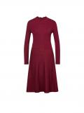 Strickkleid mit Stehkragen dunkelrot