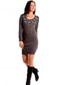 Strickkleid mit Strass anthrazit