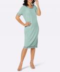Strickkleid mitAjourbordüre kalkmint