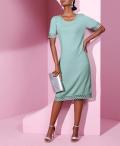Strickkleid mitAjourbordüre kalkmint