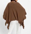 Strickponcho mit Volants braun