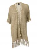 Strickponcho taupe-gold