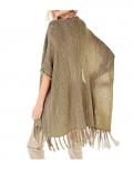 Strickponcho taupe-gold