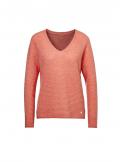 Strukturmuster-Kaschmir-Pullover koralle