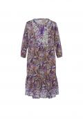Stufen-Druckkleid mit Volant lila-sand