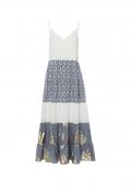 Stufenkleid mit Lochstickerei ecru-bleu