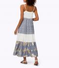 Stufenkleid mit Lochstickerei ecru-bleu