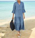 Stufenschnitt-Kleid  jeansblau