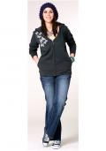 Sweatjacke mit Pailletten anthrazit