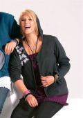 Sweatjacke mit Pailletten anthrazit