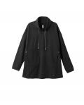 Sweatshirt  in A-Linie mit Taschen und Kragen schwarz