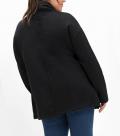 Sweatshirt  in A-Linie mit Taschen und Kragen schwarz