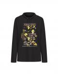 Sweatshirt mit Druck im Vorderteil  schwarz-limone