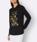 Sweatshirt mit Druck im Vorderteil  schwarz-limone