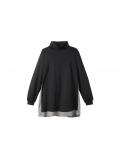 Sweatshirt mit Kontrasteinsätzen schwarz