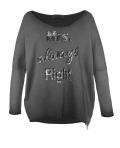 Sweatshirt mit Pailletten anthrazit