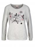 Sweatshirt mit Pailletten grau-melange