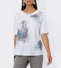 Sweatshirt mit Seitenschlitzen ecru-anthrazit