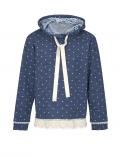 Sweatshirt mit Spitze jeansblau-ecru