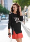 Sweatshirt mit Strass schwarz-bunt