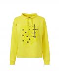 Sweatshirt mitplatziertem Druck und Pailletten limone
