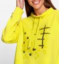 Sweatshirt mitplatziertem Druck und Pailletten limone