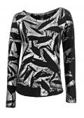 Sweatshirt silber-schwarz Größe 44/46