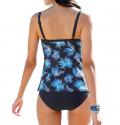 Tankini-Oberteil blau-bedruckt C-Cup