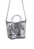 Tasche transparent-grau-silber