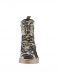 Textil-Leder-Mix-Schnürstiefelette taupe-bunt