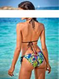 Triangel-Bikini schwarz-bunt Gr. 40 B-Cup
