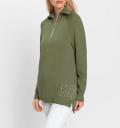 Troyer-Pullover mit Glitzersteinen khaki
