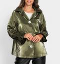 Übergangsjacke mit Glanz-Effekt oliv