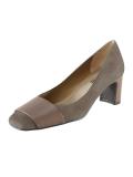 Velours-Nappalederpumps taupe