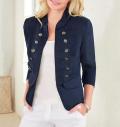 Velours-Optik-Blazer marine