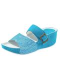 Veloursleder-Hausschuhe blau