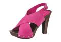 Veloursleder-Sandalette mit Nieten pink