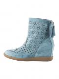 Veloursleder-Stiefelette mit Cut-Outs mint