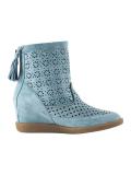 Veloursleder-Stiefelette mit Cut-Outs mint