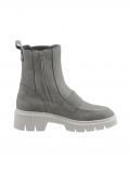 Veloursleder-Stiefelette mit Warmfutter grau