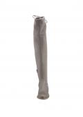 Velourslederimitat-Overkneestiefel taupe
