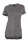 Velourslederimitat-Shirt grau
