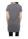 Velourslederimitat-Shirt grau