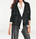 Velourslederimitatblazer schwarz Gr. 42