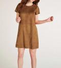 Velourslederimitatkleid cognac