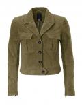 Velourslederjacke khaki