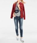 Velourslederjacke rot