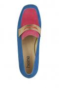 Velourslederpumps blau-pink