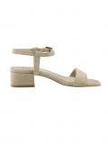 Veloursledersandalette beige